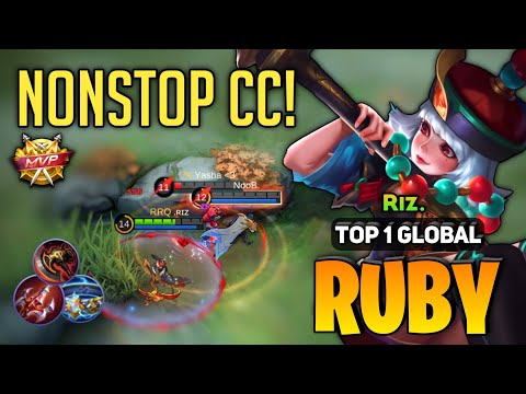 MVP Play! Offlane Ruby nonstop Control [ Top 1 Global Ruby Best Build ] By.Riz - Mobile Legends