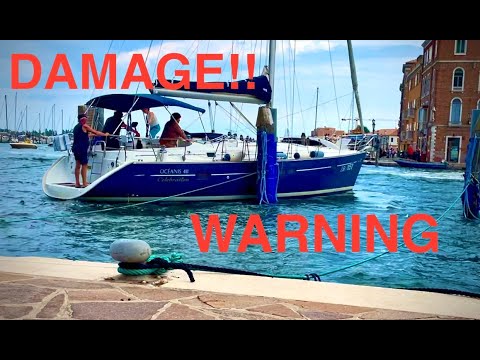 SAIL BOAT DOCKING IN A WINDY DAY (DAMAGE!)