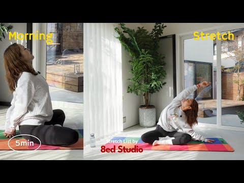  【Lesson Class🌿5分】朝のだるさを流すストレッチ｜今日を軽く始めるための伸び🛋️｜座ったままでOK