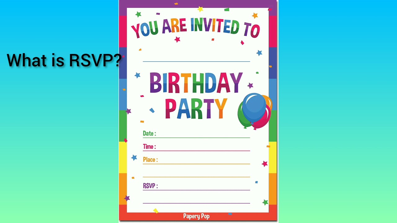 What does RSVP mean