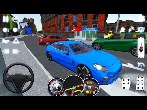 Driving School 2017 #8 - Blue Sport Porsche Sedan City Driving in Geneve Android iOS Gameplay
