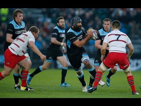 Peter Murchie takes great line to cross for Try  - Glasgow Warriors v Edinburgh 26th April 2014