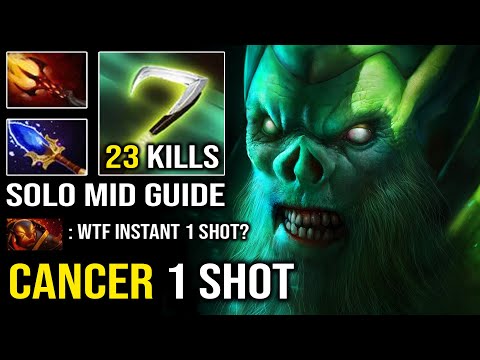 CANCER 7.30 MID Necrophos Instant 1 Shot Level 5 Dagon + Aghanim Crazy 23Kills Magical Burst DotA 2