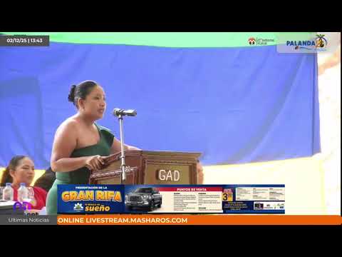 Karla Reategui prefecta de Zamora Chinchipe saluda a Palanda en sus 28 años de cantonización