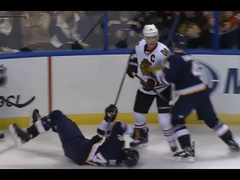 Toews Hit on Backes - Illegal Checking to the Head Penalty