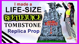 💜 I Made a LIFE-SIZE 🪦 Beetlejuice Tombstone in 5 Days! 😱 DIY