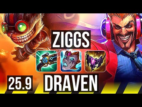 ZIGGS & Poppy vs DRAVEN & Alistar (ADC) | 4k comeback | EUW Master | 25.9