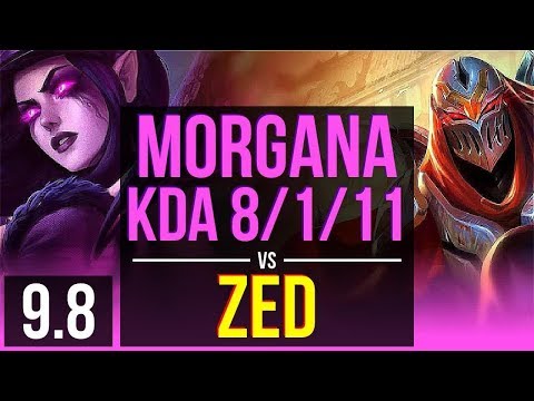 Climb the ladder as MORGANA vs ZED (MID) | KDA 8/1/11, Legendary | NA Challenger | v9.8