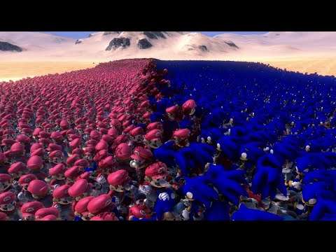 20,000 Sonics vs 10,000 Marios - Incredible Close Insane Battle UEBS Ultimate Epic Battle Simulator