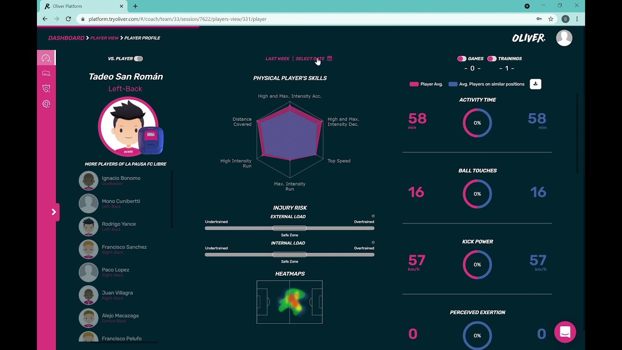 Export PDF player profile