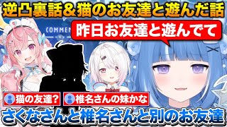 さくたん逆凸の裏話について話すろあちゃん+猫のお友達とさくたん椎名さんで遊びに行った話【にじさんじ/海月雲ろあ/結城さくな/椎名唯華】