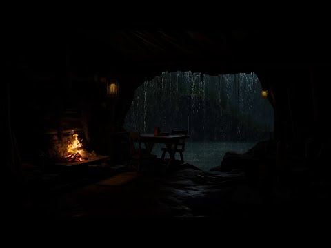 The Cave Space Is Cozy With Rain In The Forest At Night To Sleep Well And Relax