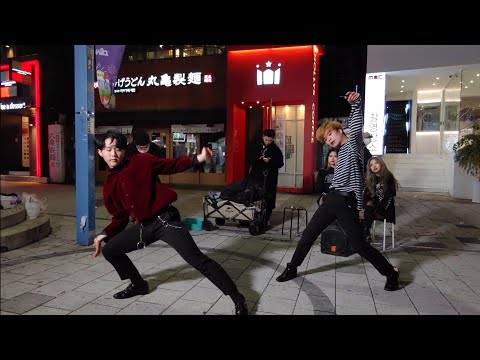 ID DANCE, JIWOOK & FRIEND. HONGDAE STREET BEAUTIFUL SUPERB BUSKING. 20201122.