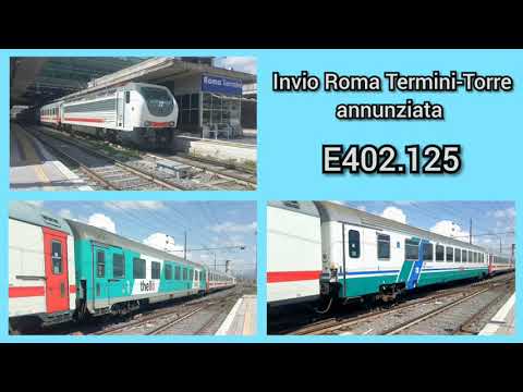 Invio di carrozze Intercity con E402.125 in partenza da Roma Termini-Torre Annunziata