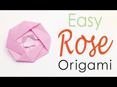 Easy☺︎ Rose Flower Origami Tutorial - Origami Kawaii〔#065〕