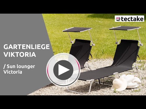 Gartenliege Viktoria aus Aluminium, 4-stufig - Sonnenliege, Liegestuhl, Relaxliege - schwarz