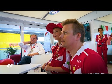 Raikkonen Turns a Young Ferrari Fan's Tears to Smiles | 2017 Spanish Grand Prix