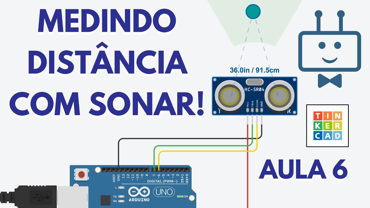 SENSOR HC-SR04 COM ARDUINO! TinkerCAD - Aula 6