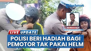 Pelajar Hampir Nangis saat Razia di Tangerang, Pengendara Tak Patuh Dapat Hadiah Helm dari Polisi