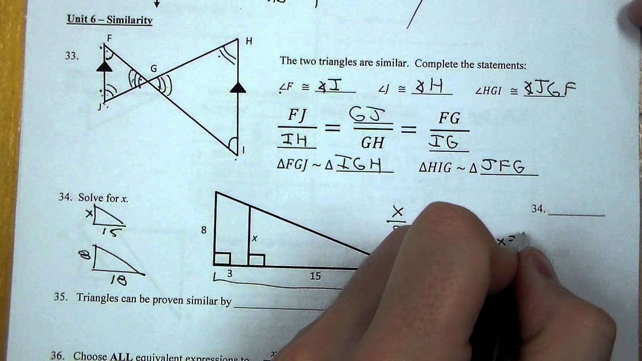 Math 2 Fall Final Review Unit 6