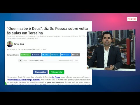 Notícias do Portal O Dia com o repórter Tárcio Cruz 24 02 2022