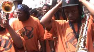 Hot 8 Brass Band playing for Ladies of Unity coming out the door