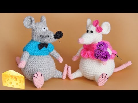 МК вязаная крючком игрушка Крыс 1 ЧАСТЬ | Мышки вязаные крючком | Crochet rat toy