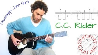 Mississippi John Hurt - C.C. Rider - Guitar lesson / tutorial / cover with tablature