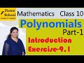 Polynomials Part 1 Class 10 Introduction Exercise 9 1 Mathematics NCERT CBSE