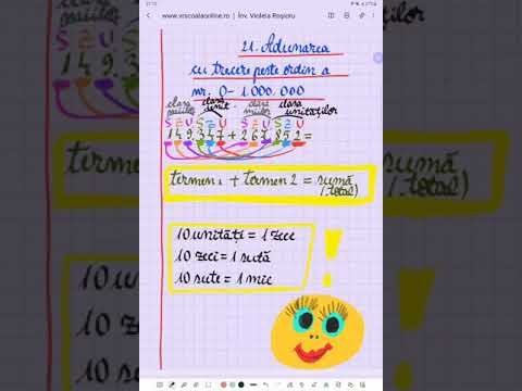 #shorts 21. Adunarea cu trecere peste ordin - Nr. 0 - 1.000.000 -  Matematică - ŞCOALA