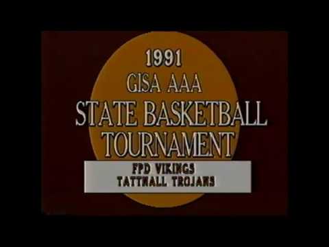 1991 GISA AAA BOYS BASKTEBALL QUARTERFINAL: Tattnall Trojans vs First Presbyterian Vikings