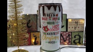 Hot Chocolate Drip Tumbler Tutorial - Using Glitter, Luster Pigment, Waterslide, and Resin