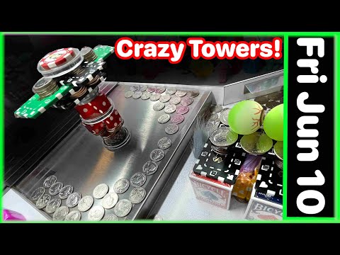 💲🤔 We must knock down this tower of Silver Strikes and Dice & tower High Risk Coin Pusher 494