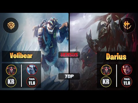 GrandMaster VOLIBEAR [Press the Attack] (Top) VS  DARIUS - Grandmaster KR Patch 11.8