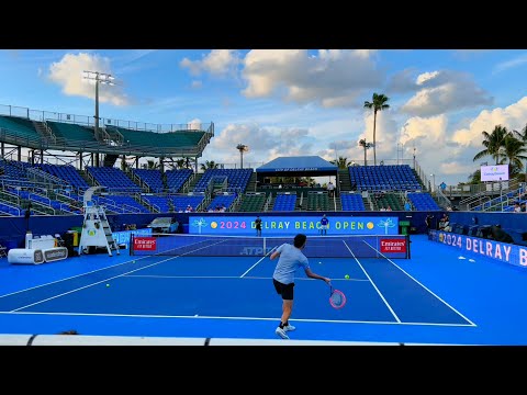 Taylor Fritz 2024 Delray Beach Open Practice - Court Level [4K 60fps]