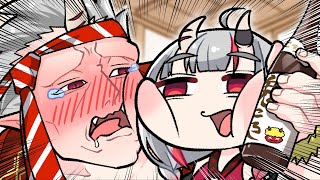 【手描き】お酒を飲みすぎて本ッッ当にダルくなる父百鬼と虚無のお嬢【こまいぬ/切り抜き/Hololive】