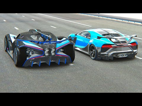 Bugatti Bolide vs Bugatti Chiron Pur Sport - Drag Race 20 KM