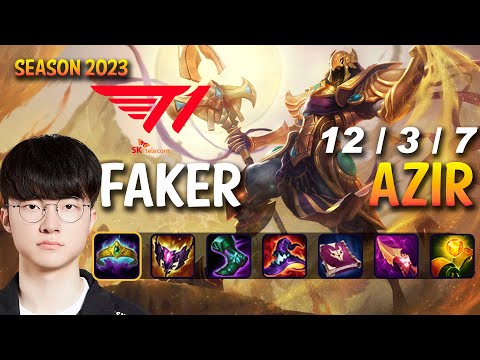 T1 Faker AZIR vs TRISTANA Mid - Patch 13.15 KR Ranked