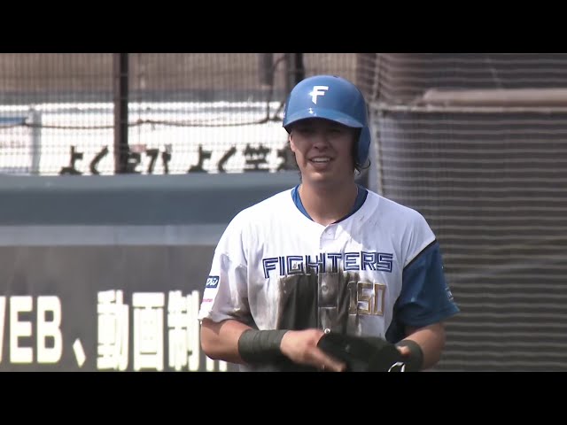 【ファーム】連打で攻める!! ファイターズ・マイカ与那嶺 三遊間を抜けるタイムリーヒットで追加点!! 2025年7月2日 北海道日本ハムファイターズ 対 オイシックス新潟アルビレックスBC