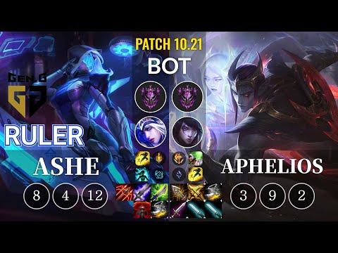 GEN Ruler Ashe vs Aphelios Bot - KR Patch 10.21