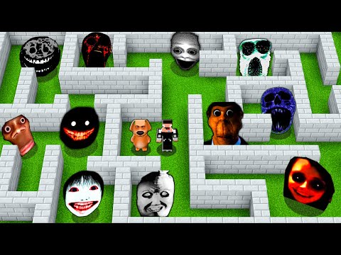 SURVIVAL IN MAZE WITH 100 NEXTBOTS AMBUSH DOORS in Minecraft - Gameplay - Coffin Meme NEXTBOT