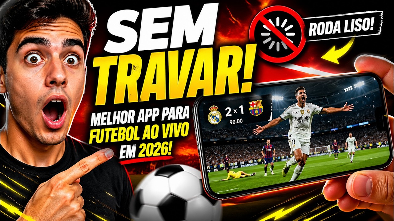 MELHOR APP PARA ASSISTIR FUTEBOL AO VIVO EM 2026 – FUNCIONA PERFEITO E SEM TRAVAR!