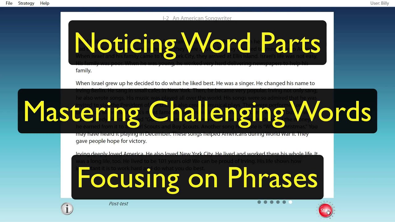 Developing Reading Fluency: Student - Post-test