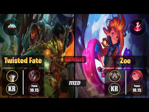 Doinb TWISTED FATE (Mid) [Unsealed Spellbook] VS ZOE - Challenger KR Patch 10.15