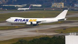 AEROPORTO DE GUARULHOS UM FINAL DE TARDE MOVIMENTAÇÃO INTENSA DE BELOS POUSOS E DECOLAGENS ✔