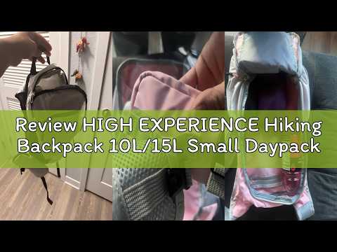 HIGH EXPERIENCE Hiking Backpack 10L/15L Small Daypack Lightweight Packable Travel Foldable Water Resistan for Women Men (Black, 10L) video review thumbnail
