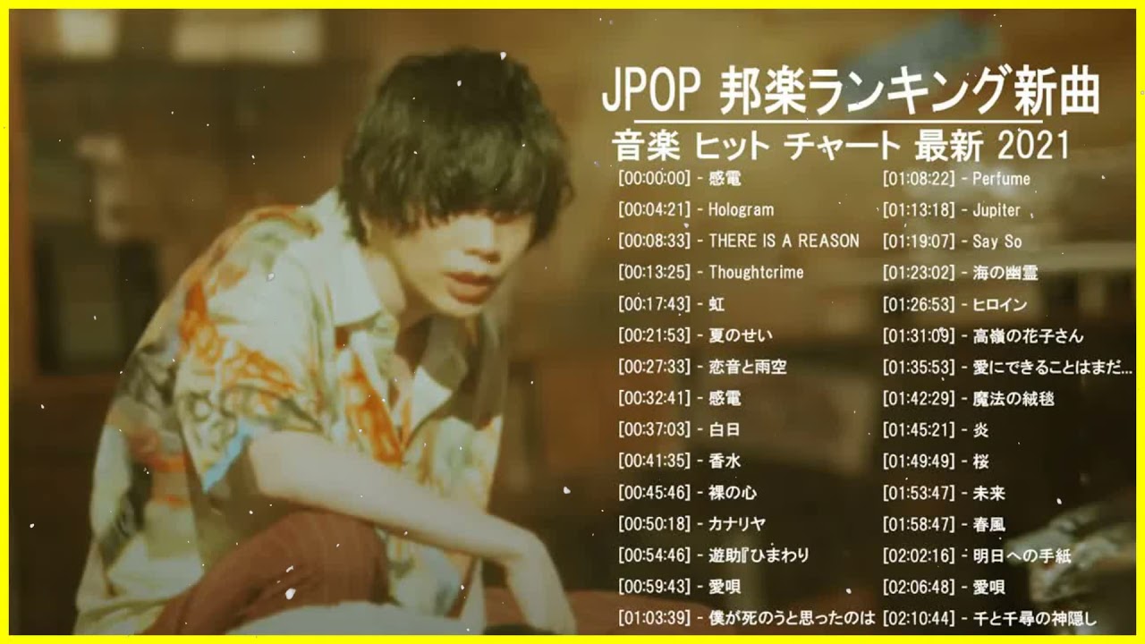 POP 最新曲ランキング 邦楽 2021 LISA,Official髭男dism,米津玄師,あいみょん,YOASOBI,宇多田ヒカル,King Gnu,GReeeeN,菅田将暉