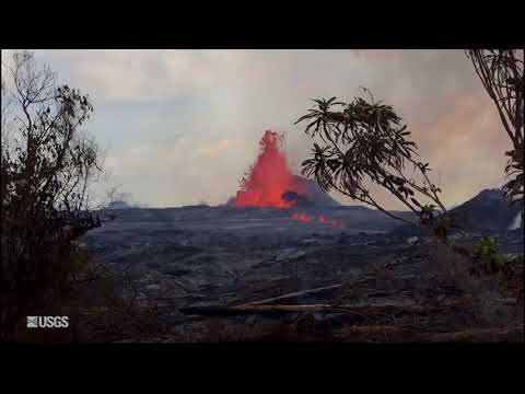 KILAUEA LAVA FOUNTAINS 200 FEET IN AIR - 5/26/18