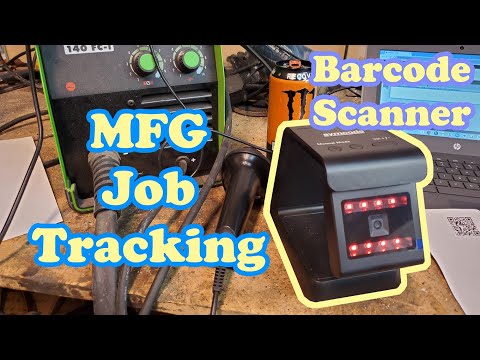Standard Time® video demonstrating the Symcode QR scanner reading a job barcode for shop floor time tracking