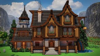 Minecraft How To Build A Big House tutorial